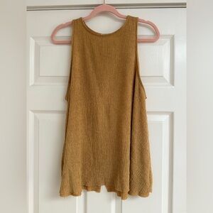 Pull&Bear Textured Mustard Tank Top